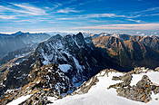 Widok z Rysów na Mięguszowieckie Szczyty - Tatry Polskie