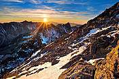 Zachód słońca nad Mięguszowieckimi Szczytami - Tatry Polskie