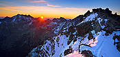 Słowacki wierzchołek Rysów o wschodzie słońca - Tatry