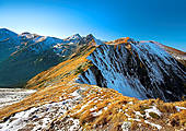 Widok z Kończystego Wierchu w kierunku Wołowca - Tatry Polskie